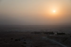 Izrael - wschód słońca z Masady