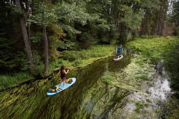 Spływ na deskach SUP po rzece Brda