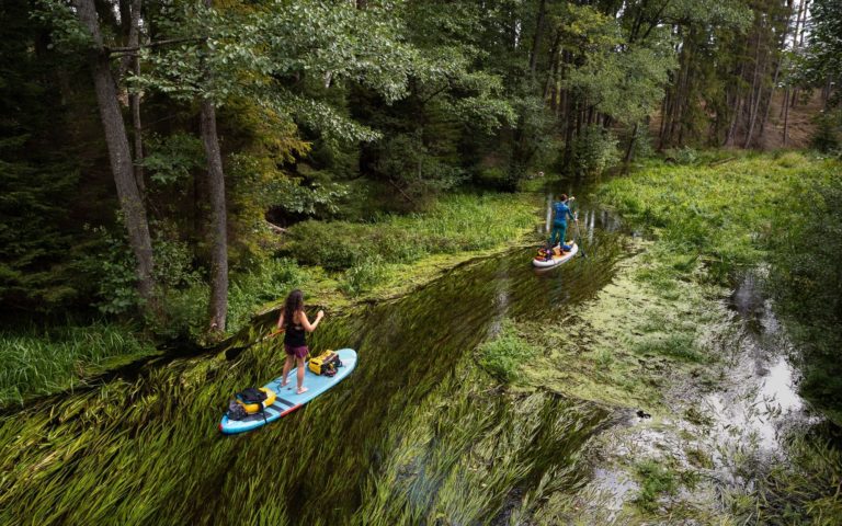 Spływ na deskach SUP po rzece Brda