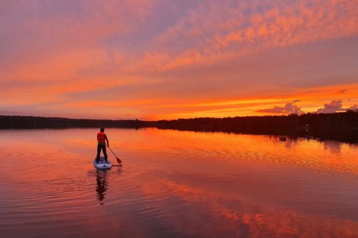Deska SUP zachód słońca